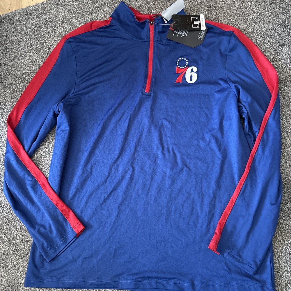 NBA Philadelphia 76ers Antigua Activewear Top Basketball Men's XL Multi 1/4 Zip